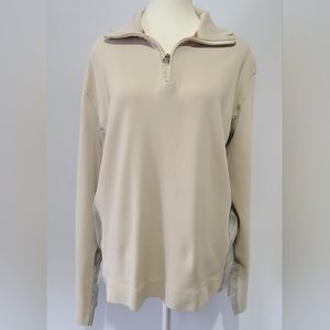 Hugo Boss Orange Label women's half-zip long sleeve ribbed sweater (PTP 23")